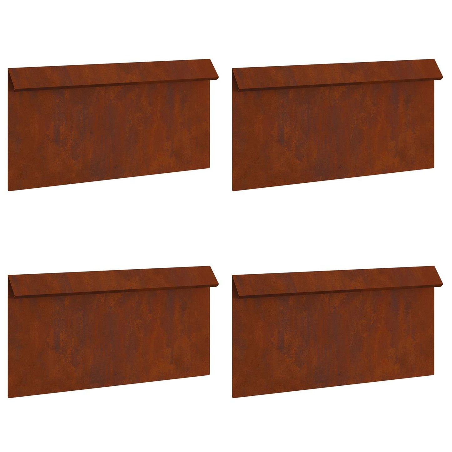 Snail Fence 4 pcs 50 x 3.5 x 25 cm Weathering Steel Rusty