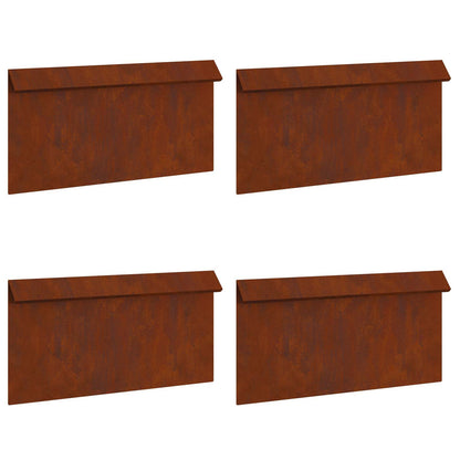 Snail Fence 4 pcs 50 x 3.5 x 25 cm Weathering Steel Rusty