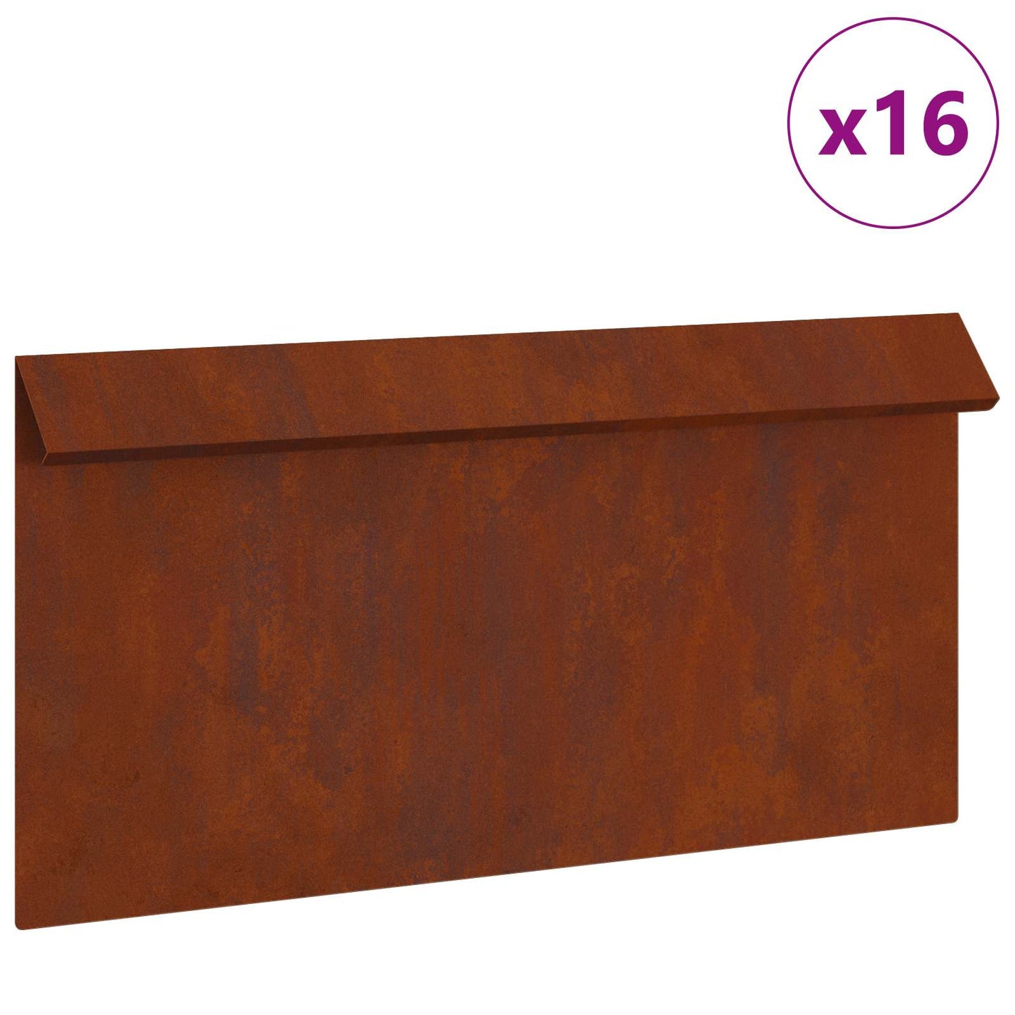 Snail Fence 16 pcs 50 x 3.5 x 25 cm Weathering Steel Rusty