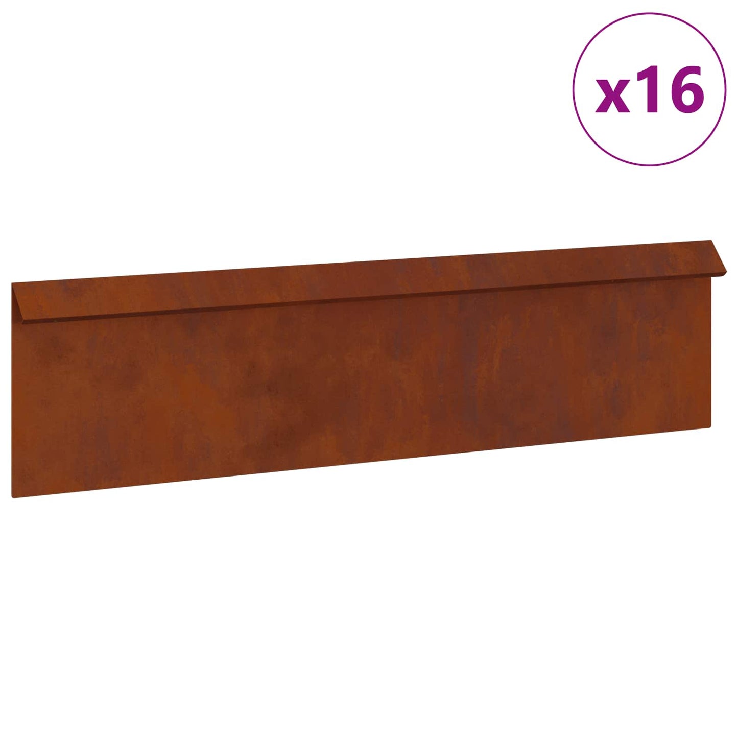 Snail Fence 16 pcs 100 x 3.5 x 25 cm Weathering Steel Rusty