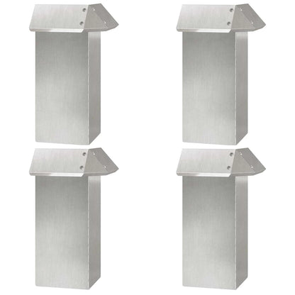Snail Fence 4 pcs Silver 13.5 x 13.5 x 25 cm Stainless Steel