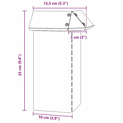 Snail Fence Silver 13.5 x 13.5 x 25 cm Galvanised Steel