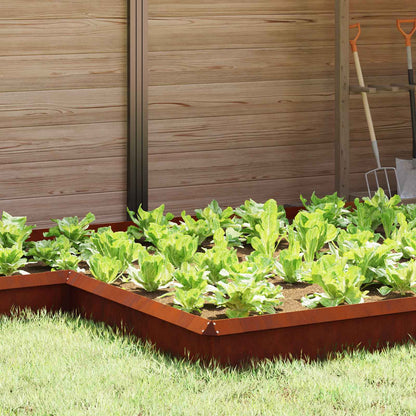 Snail Fence 4 pcs 13.5 x 13.5 x 25 cm Weathering Steel Rusty