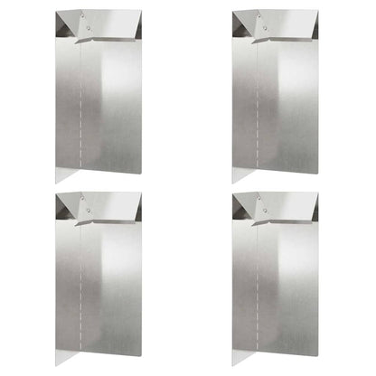 Snail Fence 4 pcs Silver 10 x 10 x 25 cm Stainless Steel