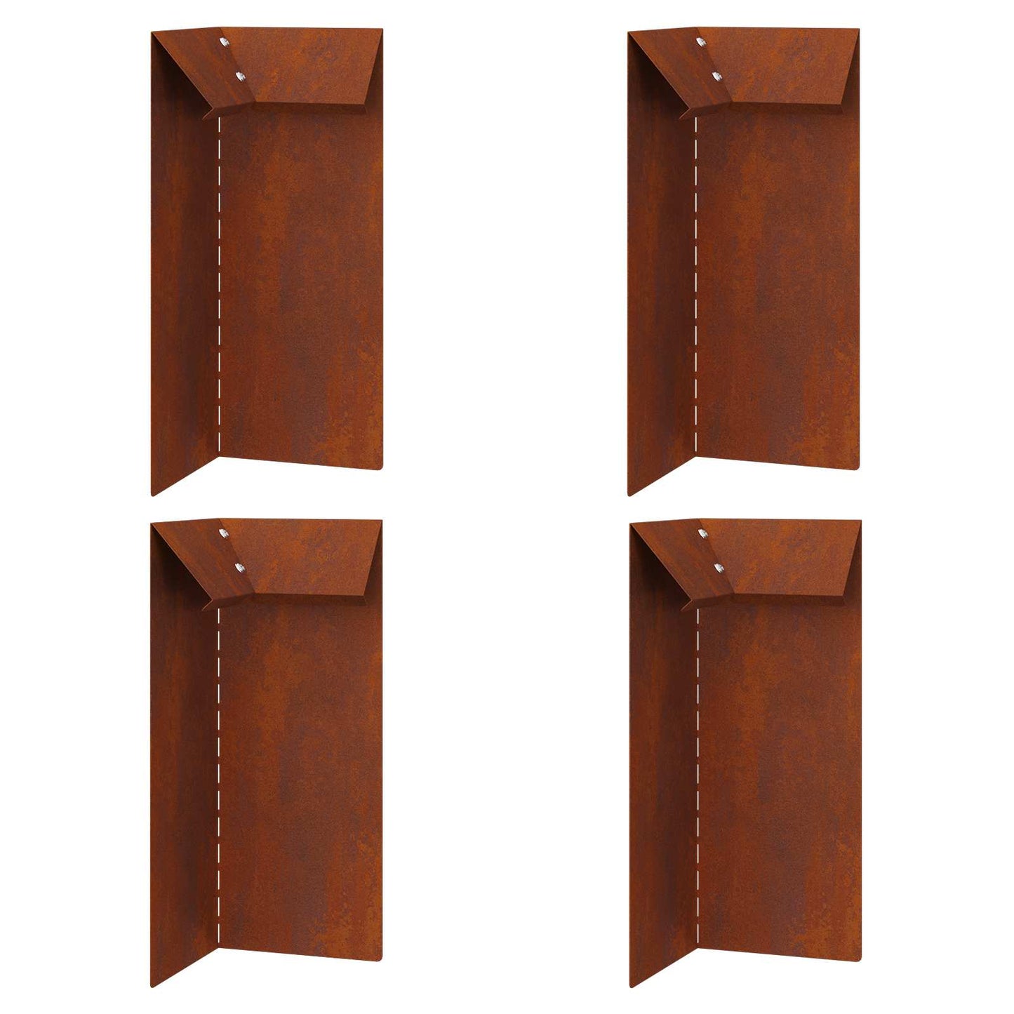 Snail Fence 4 pcs 10 x 10 x 25 cm Weathering Steel Rusty