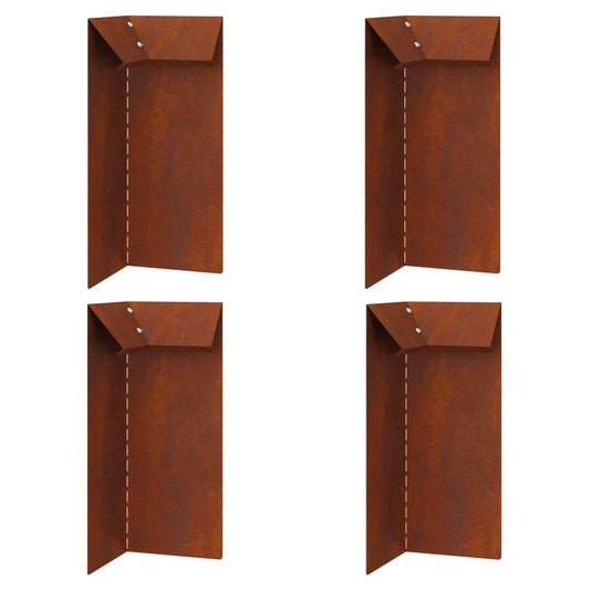 Snail Fence 4 pcs 10 x 10 x 25 cm Weathering Steel Rusty