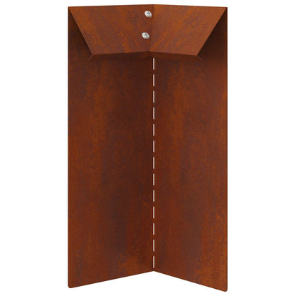Snail Fence 4 pcs 10 x 10 x 25 cm Weathering Steel Rusty