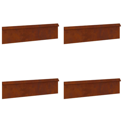 Snail Fences 8 pcs 100 x 3.5 x 25 cm Weathering Steel Rusty