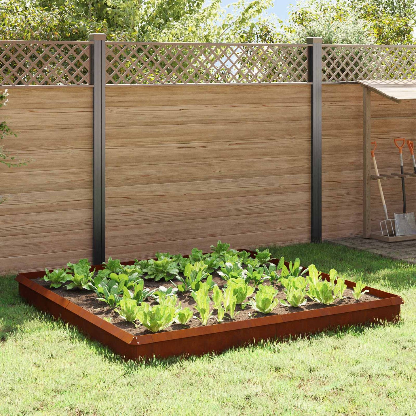 Snail Fences 12 pcs 100 x 3.5 x 25 cm Weathering Steel Rusty