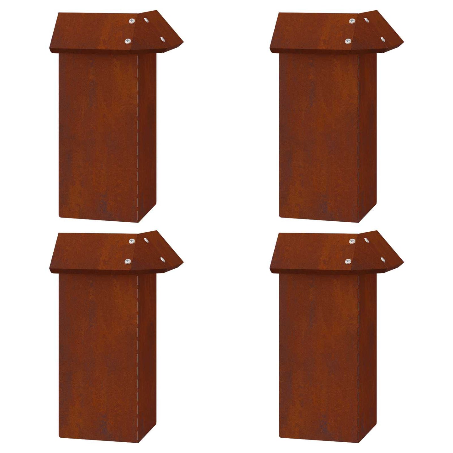 Snail Fences 20 pcs 100 x 3.5 x 25 cm Weathering Steel Rusty