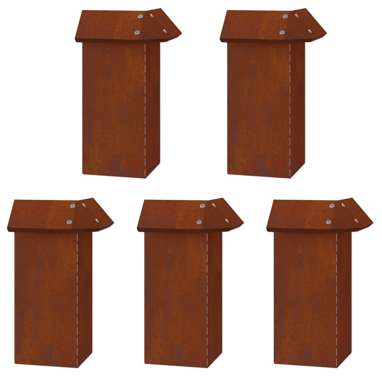 Snail Fences 16 pcs 100 x 3.5 x 25 cm Weathering Steel Rusty