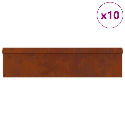 Snail Fences 16 pcs 100 x 3.5 x 25 cm Weathering Steel Rusty