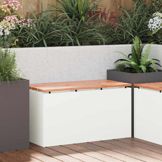 Garden Bench White 80 x 40 x43 cm Steel