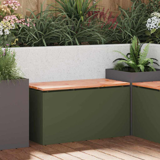 Garden Bench Olive green 80 x 40 x43 cm Steel