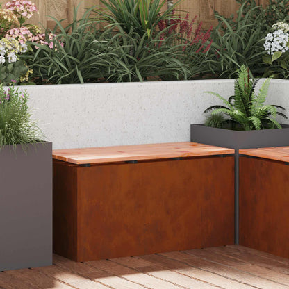 Garden Bench 2 -Seater 80 x 40 x43 cm Rusty Rectangular