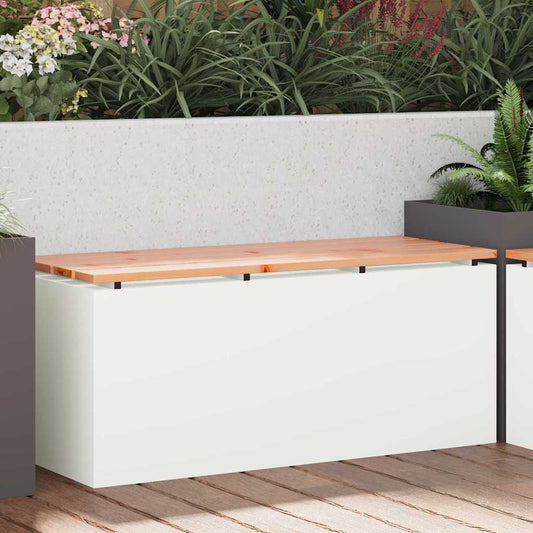 Garden Bench White 100 x 40 x 43 cm Steel