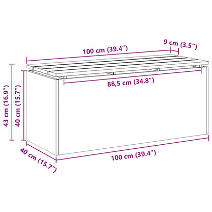 Garden Bench Silver 100 x 40 x 43 cm Galvanised steel