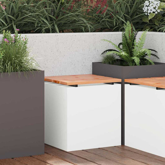 Garden Bench White 40 x 40 x 43 cm Steel