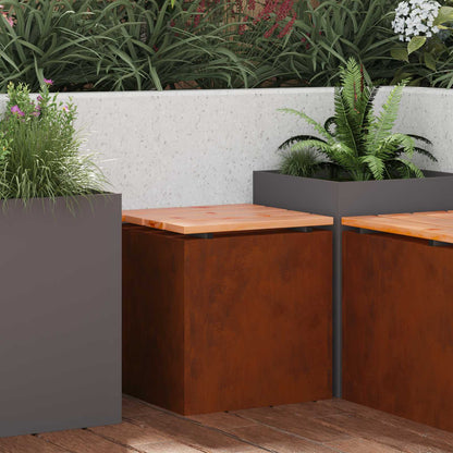 Garden Bench 1 -Seater 40 x 40 x 43 cm Rusty Square