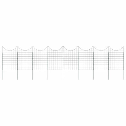 Pond Fence Set 8 pcs Green 50 x 80 cm Steel