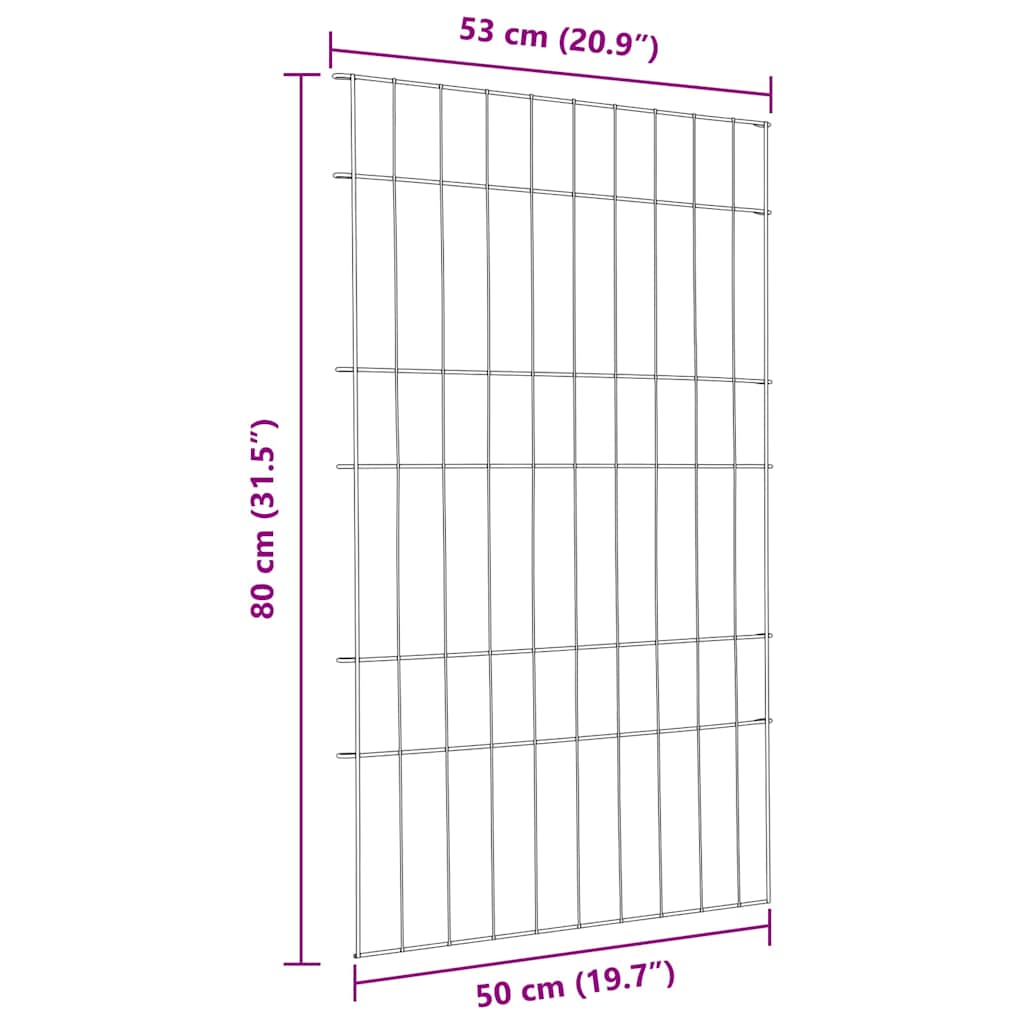 Pond Fence Set 8 pcs Green 50 x 80 cm Steel
