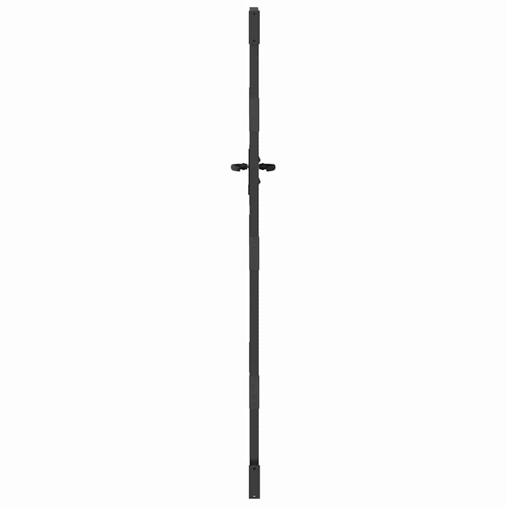 Garden Gate with Lock Black 85 x 175 cm Powder-coated steel