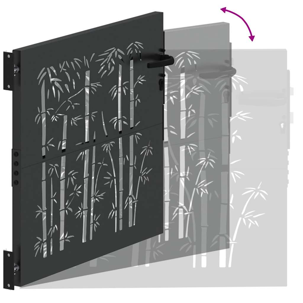 Garden Gate 85 x 100 cm Powder-coated steel Black Lockable
