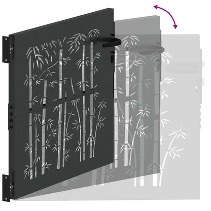 Garden Gate 85 x 100 cm Powder-coated steel Black Lockable