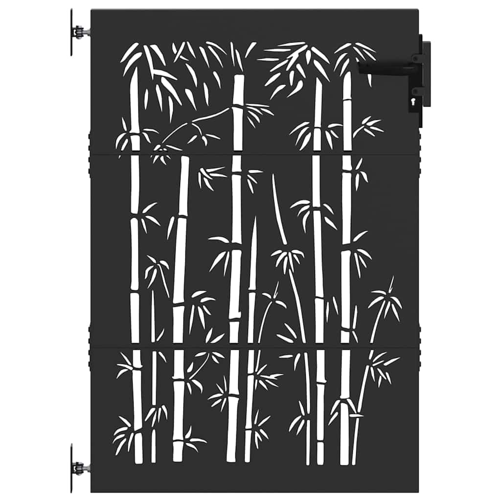 Garden Gate with Lock Black 85 x 125 cm Powder-coated steel