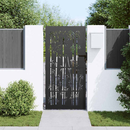 Garden Gate 85 x 175 cm Powder-coated steel Black Lockable