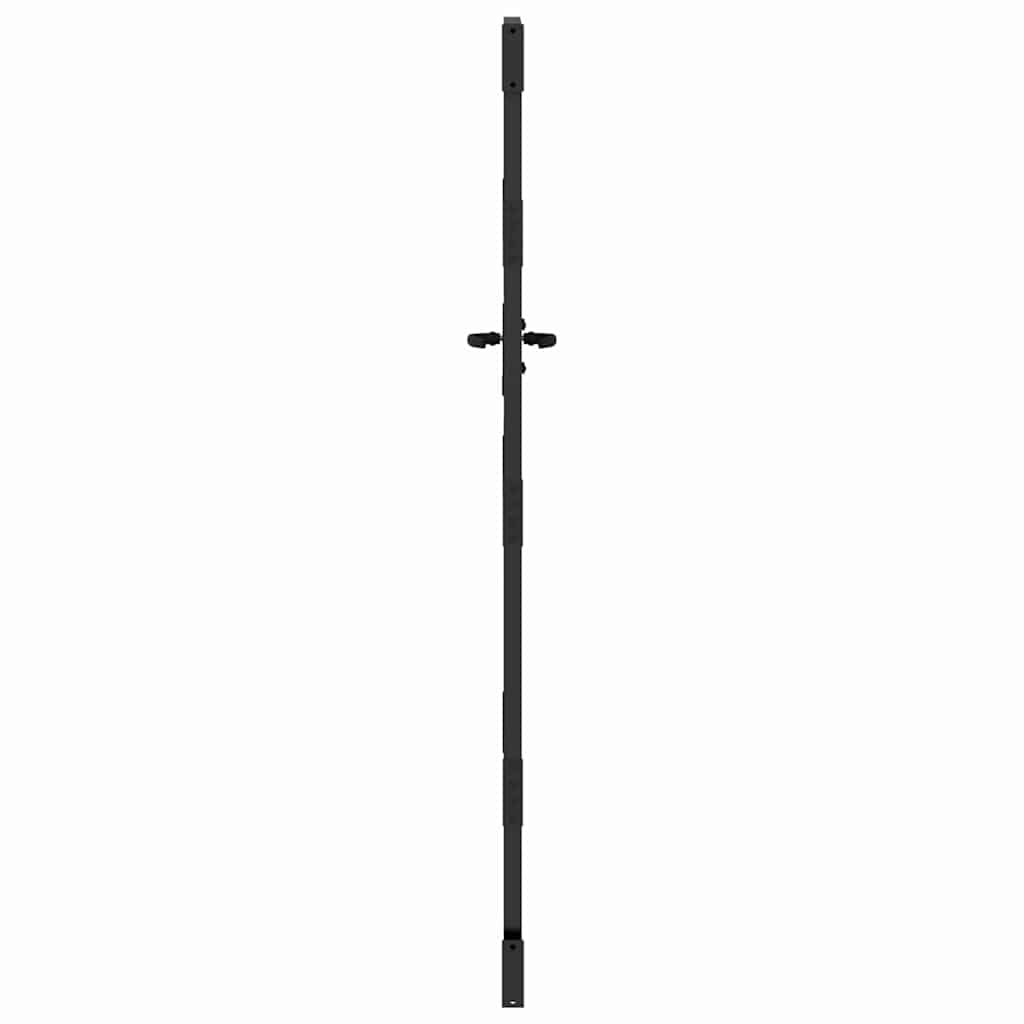 Garden Gate with Lock Black 85 x 200 cm Powder-coated steel