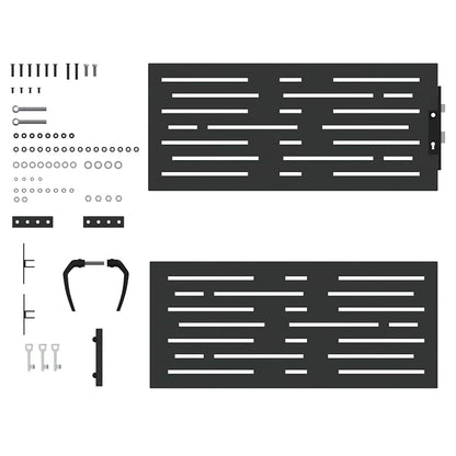 Garden Gate with Lock Black 85 x 100 cm Powder-coated steel