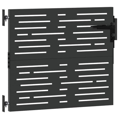 Garden Gate with Lock Black 85 x 100 cm Powder-coated steel