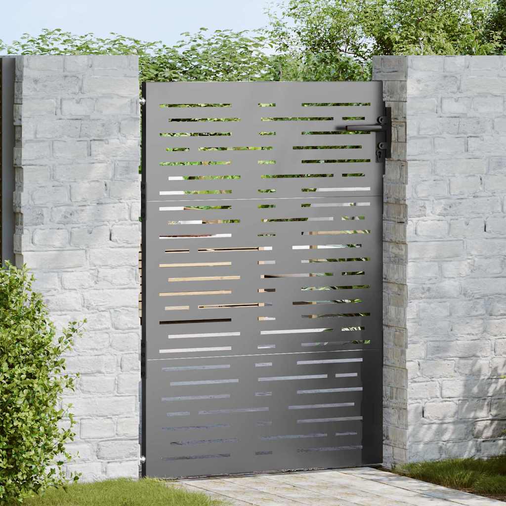 Garden Gate with Lock Black 85 x 125 cm Powder-coated steel