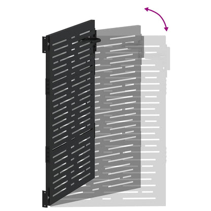 Garden Gate with Lock Black 85 x 125 cm Powder-coated steel
