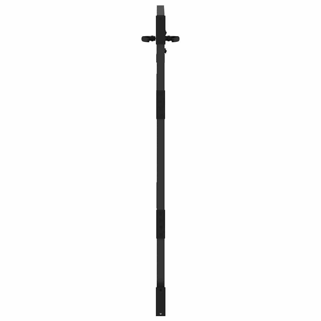 Garden Gate with Lock Black 85 x 125 cm Powder-coated steel