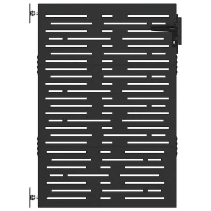Garden Gate with Lock Black 85 x 150 cm Powder-coated steel