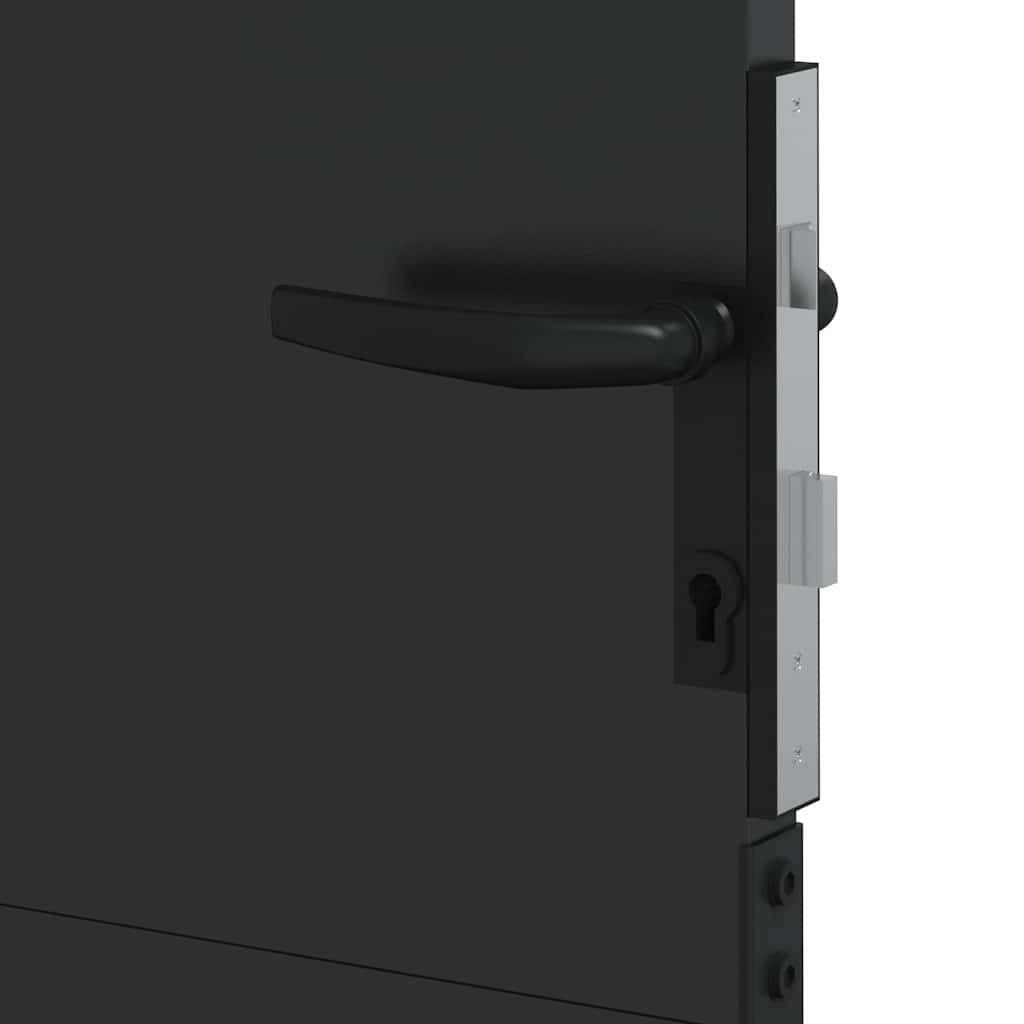Garden Gate with Lock Black 85 x 125 cm Powder-coated steel
