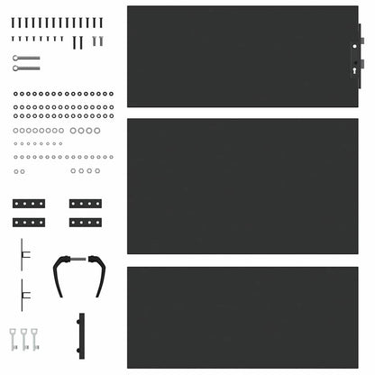 Garden Gate with Lock Black 85 x 125 cm Powder-coated steel