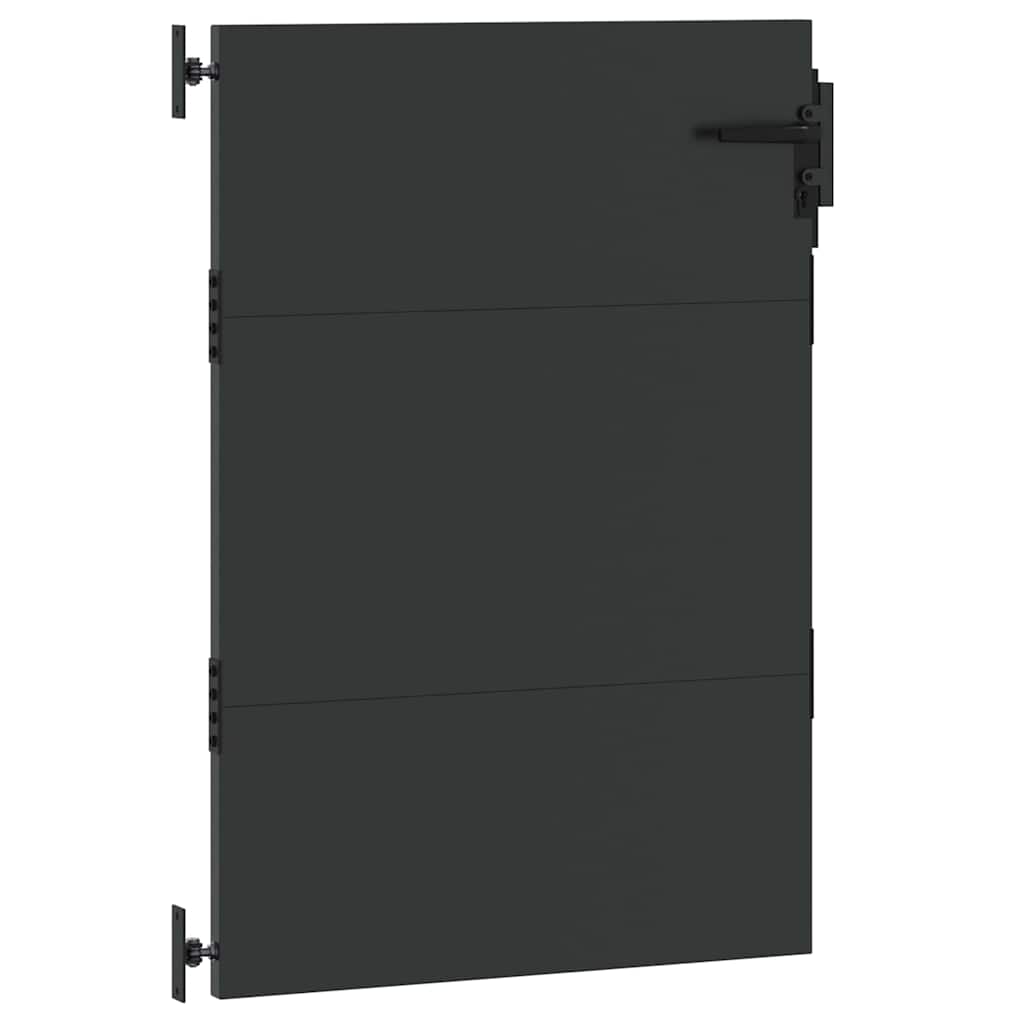 Garden Gate with Lock Black 85 x 125 cm Powder-coated steel