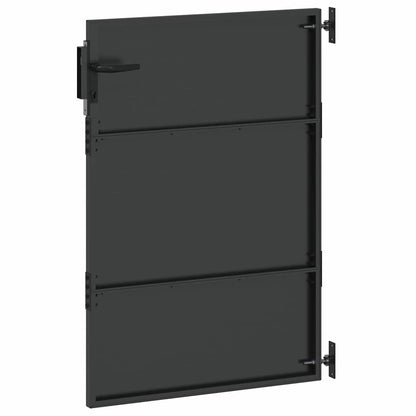Garden Gate with Lock Black 85 x 125 cm Powder-coated steel