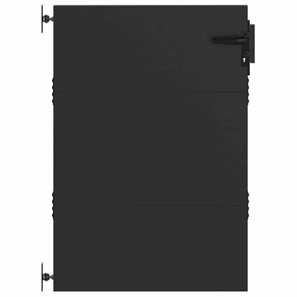 Garden Gate with Lock Black 85 x 150 cm Powder-coated steel
