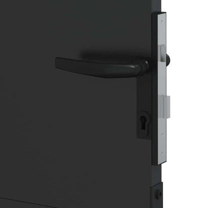 Garden Gate with Lock Black 85 x 175 cm Powder-coated steel