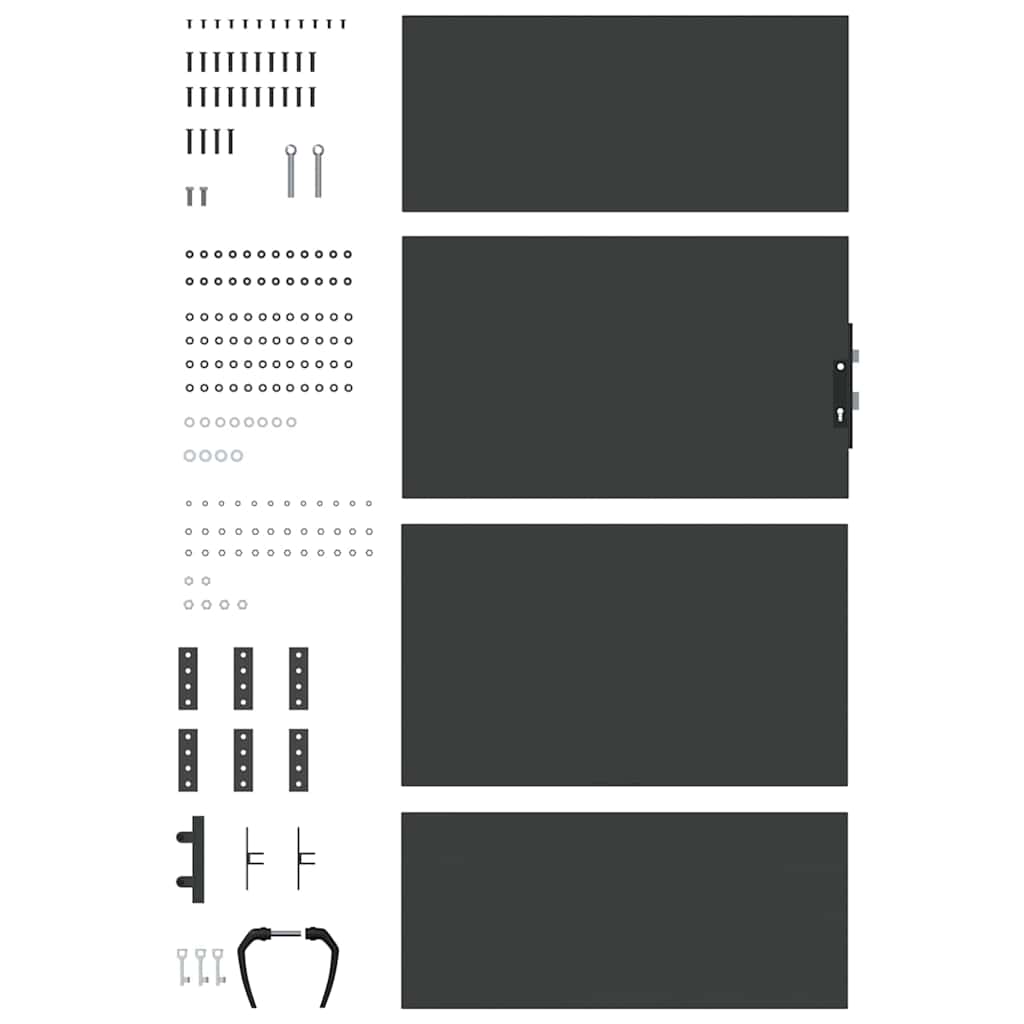 Garden Gate with Lock Black 85 x 200 cm Powder-coated steel
