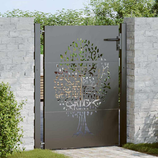 Garden Gate 110 x 155 cm Powder-coated steel Black Lockable