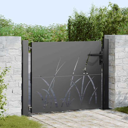 Garden Gate with Lock Black 110 x 105 cm Powder-coated steel