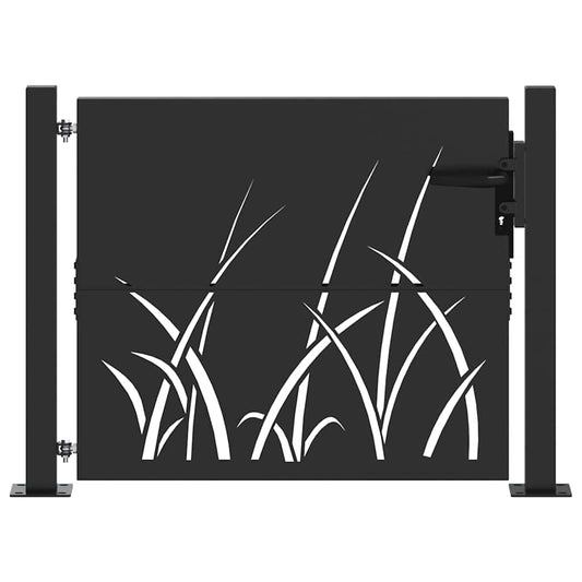 Garden Gate 110 x 105 cm Powder-coated steel Black Lockable