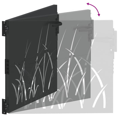 Garden Gate with Lock Black 110 x 105 cm Powder-coated steel