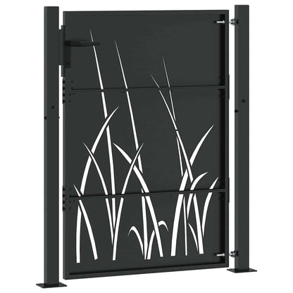Garden Gate with Lock Black 110 x 130 cm Powder-coated steel