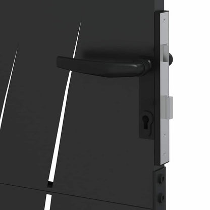 Garden Gate with Lock Black 110 x 155 cm Powder-coated steel